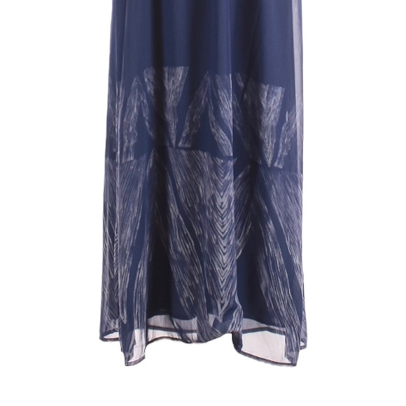 🌺 The Limited Navy Blue Strapless Boho Print Lightweight Column Maxi Dress M - Picture 5 of 9